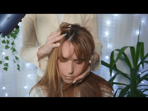 relaxing, gentle scalp massage and hair brushing for deep sleep - real person no talking asmr