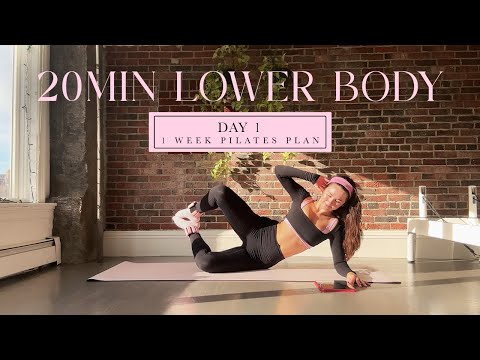 20MIN Lean Legs & Round Booty Pilates //  DAY 1 - 1 Week Pilates Challenge // madeleineabeid