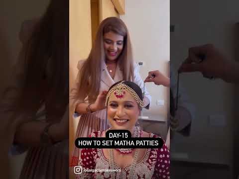 Day-15 ✅ How to set matha Patti !! #bijalgadamakeovers #mua #makeup #fashion #hacks