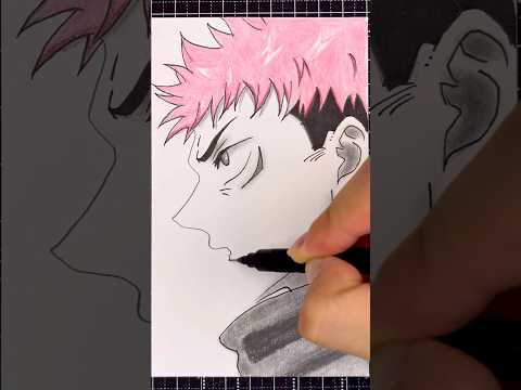 【呪術廻戦】虎杖悠仁の輪郭を描く！#shorts