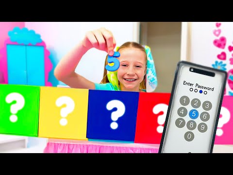 Nastya enters the phone and plays the coloured balls challenge - Video series for kids