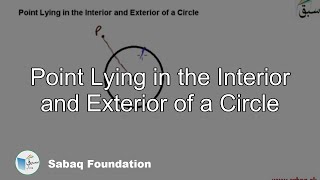 Point Lying in the Interior and Exterior of a Circle