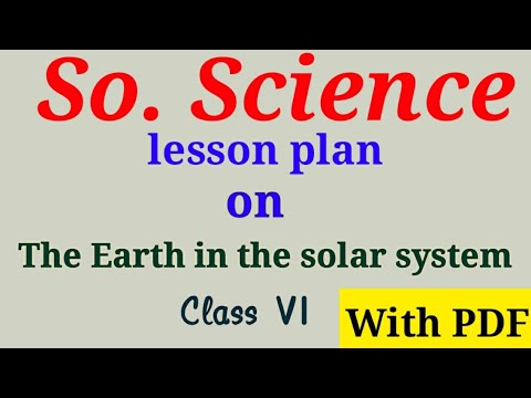 Lesson plan on the earth in the solar system | SST...