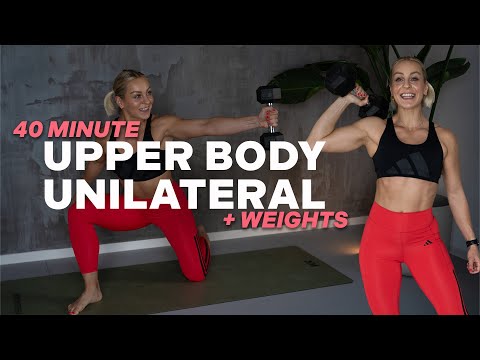 40 MIN UPPER BODY UNILATERAL | Strength & Stability | WITH DUMBBELLS | With Repeat | + Finisher
