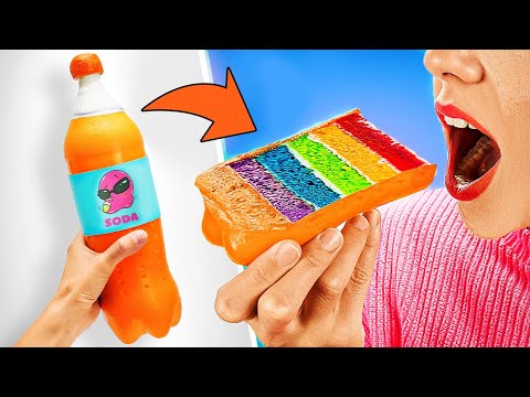 Bottle-Looking Rainbow Cake 🌈 Baking Tutorial! || Cardboard DIY || Awesome Tricks with Markers✨