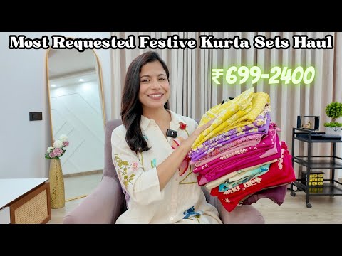 Most Requested Festive Kurta Pant Dupatta Haul ₹699-2400 l Dream simple