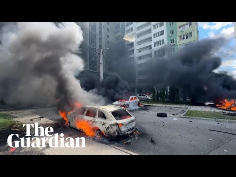 YouTube video thumbnail: Shocked Ukrainians Leave Apartment Block After Russian Bomb Hits Kharkiv