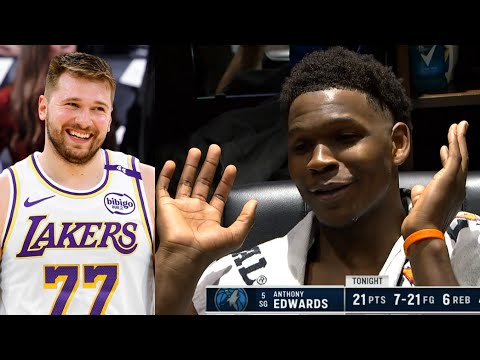 Anthony Edwards hilarious reaction to Luka Doncic trade to Lakers 😂