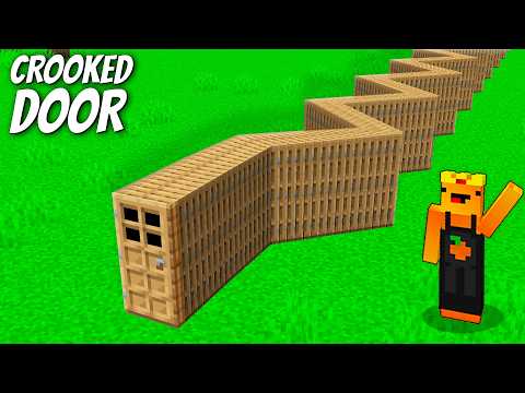 I found a CROOKED LONGEST DOOR in Minecraft ! What's INSIDE the STRANGE DOOR ?