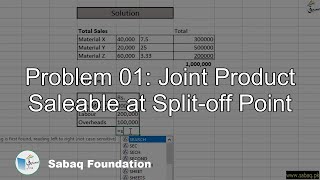 Problem 01: Joint Product Saleable at Split-off Point