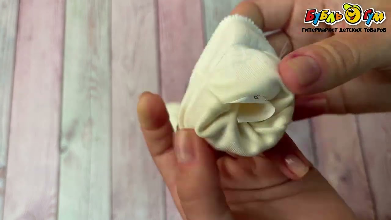 Рукавички Bebetto с эластичными манжеты кремового цвета - видео