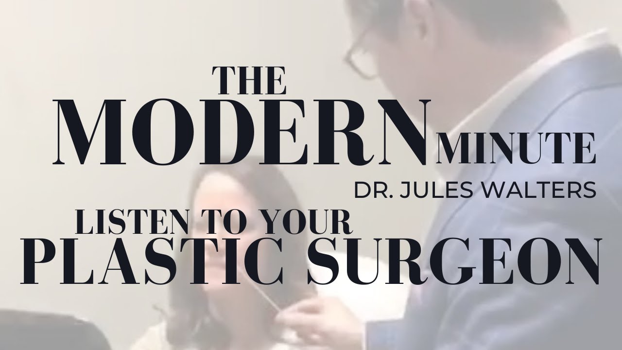 Dr. Jules Walters discussing plastic surgery advice.