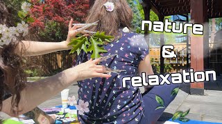 Outdoor ASMR / Real Person Back Tracing With Guided Meditation