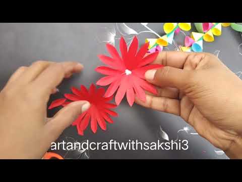 paper flower making ideas l flower making with paper  #papercraft #craft #paperflower #craftideas