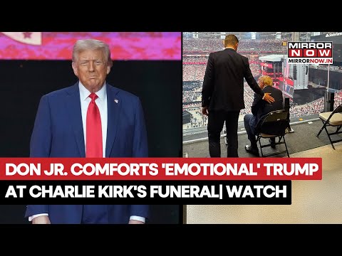 Charlie Kirk Memorial: Trump's Son Eric Comforts 'Emotional' Father Before Speech| Moment Viral