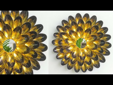 Beautiful Wall Hanging Craft Using Plastic Spoons | Cardboard Craft | DIY Wall Decor | art Ideas