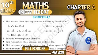 Class - 10 Ex - 4.2, Q1 to Q6 Quadratic Equations || New NCERT || CBSE || Md Sir