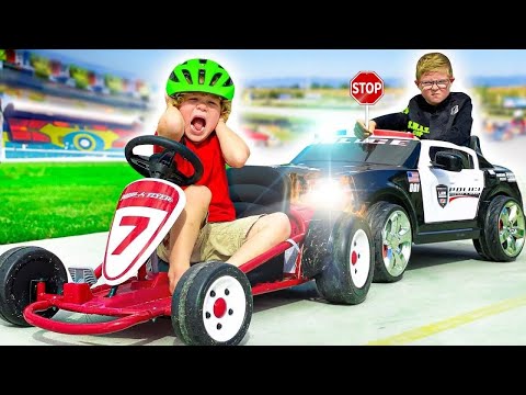 Police Chase  with Monster Trucks Toy Cars for Kids - Braxton and Ryder Show