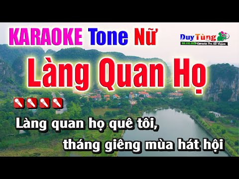 Karaoke || Làng Quan Họ Quê Tôi – Tone Nữ || Nhạc Sống Duy Tùng