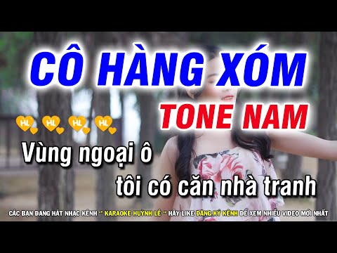 Cô Hàng Xóm Karaoke Tone Nam | Nhạc Sống Organ 2022 Beat Hay Nhất