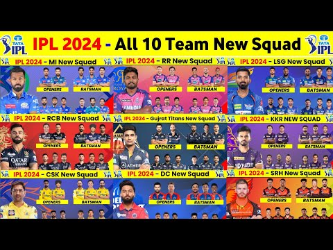 IPL 2024 All Team Squad - IPL 2024 All Team New Players || IPL Auction 2024