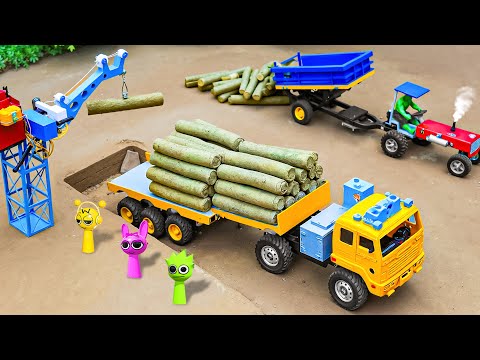 Stealing Timber in Broad Daylight | DIY Truck and Crane Work Together to Pick Up Wood!