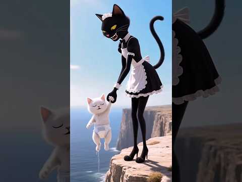नौकरानी बिल्ली ने मालकिन के बच्चे को 😱 पहाड़ी से नीचे...😢 #shorts #youtubeshorts #cat