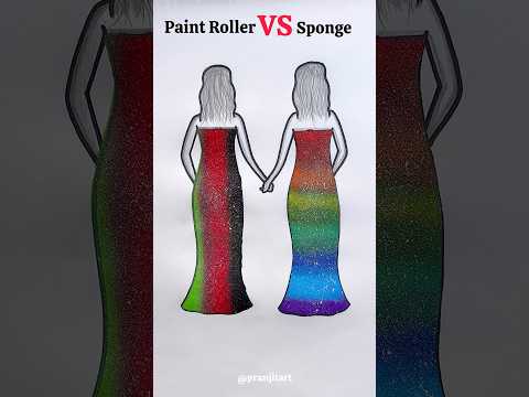 Paint Roller VS Sponge🧽  #shorts #art #satisfying #fashion