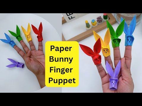 DIY BUNNY FINGER PUPPET | Origami bunny Pencil Topper |origami Craft / paper Craft For School