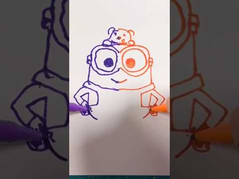 ミニオンズを両手で描いてみた！ #minions #drawing