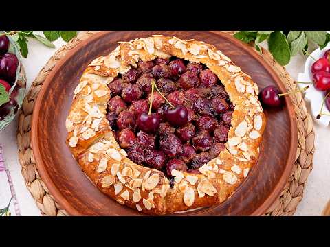 Творожно-песочная Галета с Черешней🍒 и Миндалем🥜 Открытый летний пирог с фруктами 🥧🍒