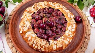Творожно-песочная Галета с Черешней🍒 и Миндалем🥜 Открытый летний пирог с фруктами 🥧🍒