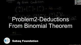 Problem2-Deductions From Binomial Theorem