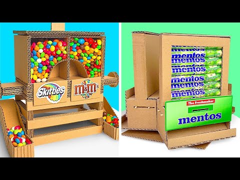 2 Increíbles Dispensadores de Dulces con Cartón || Dispositivos de Dulces Fáciles y Divertidos