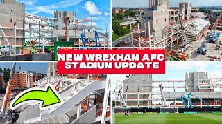 IT'S HUGE! New WREXHAM AFC Stadium Renovations Update! Progress New Kop Stand! Steelwork, Upper Tier