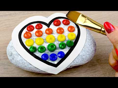 1 HOUR Stone Painting BEST Compilation ❤️｜Satisfying & Relaxing ASMR Acrylic Painting