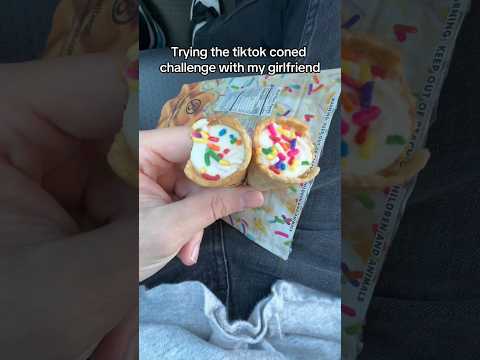 Trying the tiktok viral coned challenge with my girlfriend 😳😳