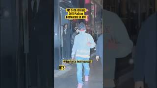 BTS seen leaving COTE Flatiron after having dinner in NYC #bts #fashion #btscarpool
