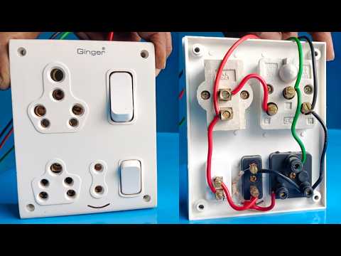 16 Amp and 6 Amp Switch Socket Combined With Indicator Connection // Switch Board connection