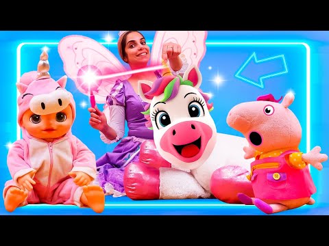Jeux à cache-cache avec la fée 🧚 Baby Alive et Peppa Pig en jouet dans la vidéo pour filles