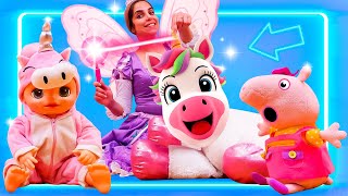 Jeux à cache-cache avec la fée 🧚 Baby Alive et Peppa Pig en jouet dans la vidéo pour filles