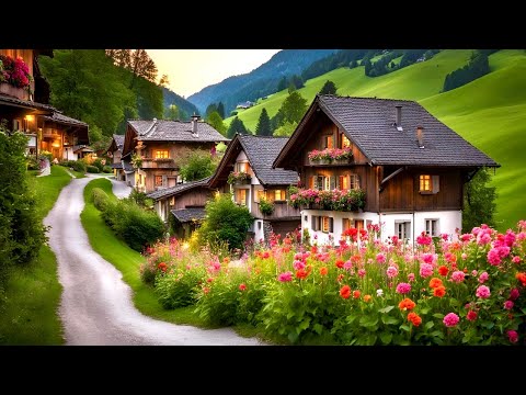 Peaceful Evening Walk In Switzerland Countryside🇨🇭Elm , Village In SWITZERLAND _ Canton Glarus