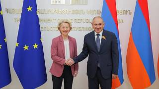 YouTube video thumbnail: Von der Leyen Unveils Major EU Support Initiatives in Strategic Trip to Armenia