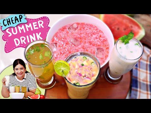 4 SUMMER Refreshing DRINK l Love's Drink | Gond Katira | Sattu ka Sharbat Chaas | CookWithNisha