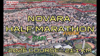 Novara Half Marathon 2026: 3D Video Course Map | 21.1 km - Novara