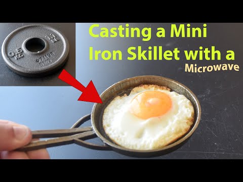 I Made an Iron Skillet Using a Microwave! Metal Melting!