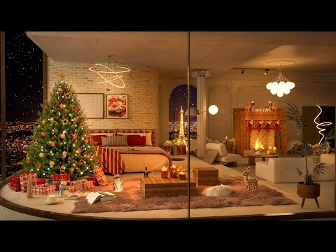 Mery Christmas 2025 in Luxury Paris Apartment 🎄 Warm Jazz Music for Relaxing and Sleeping