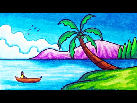 Easy pastel scenery drawing for beginners | Scenery drawing for kids, Art  drawings for kids, Nature drawing for kids