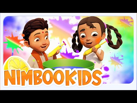 Aao Holi Manaye Song for Kids, आओ होली मनाये, Nimboo Kids Hindi Rhymes and Funny Cartoon Videos