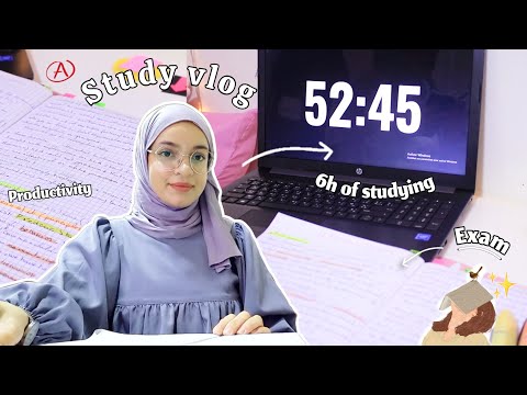 فلوق المراجعة للاختبارات 📖 يوم انتاجي ، تنظيم الوقت ، تلخيص الدروس || ادرس معي 6 ساعات ✨️